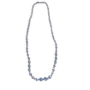 Vintage Blue Crystal Graduated Necklace
